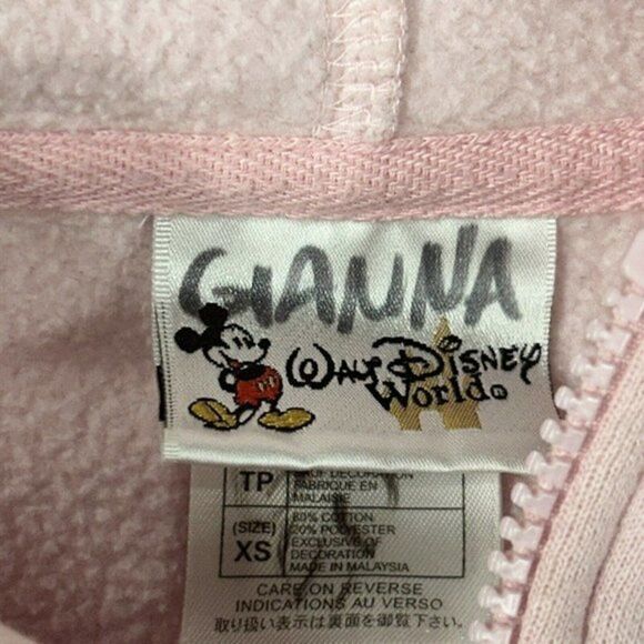 Disney Parks Princess Hoodie Zip Up Jacket Girls XS Pink - Picture 4 of 9